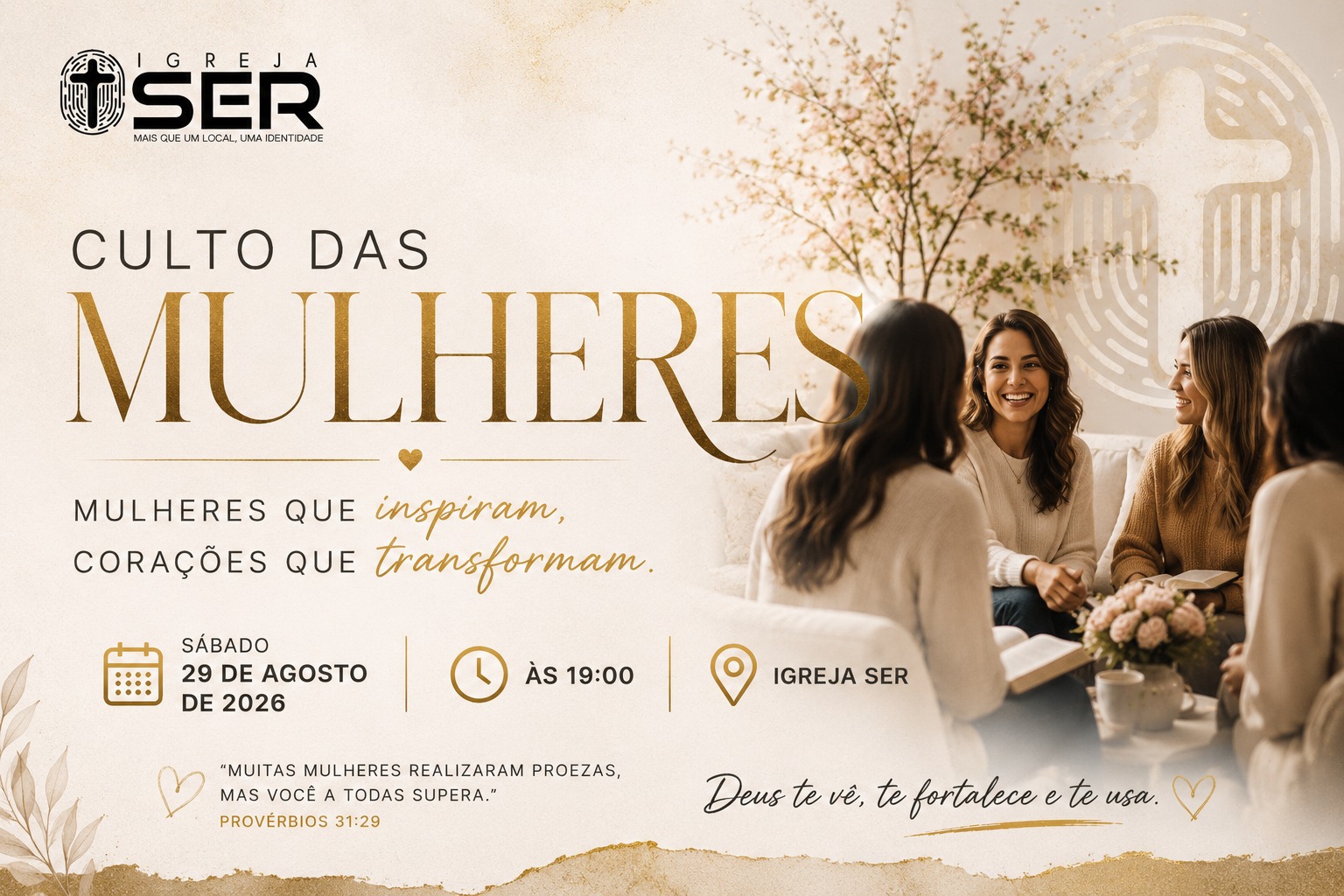 Culto das Mulheres — 29 de agosto às 19h